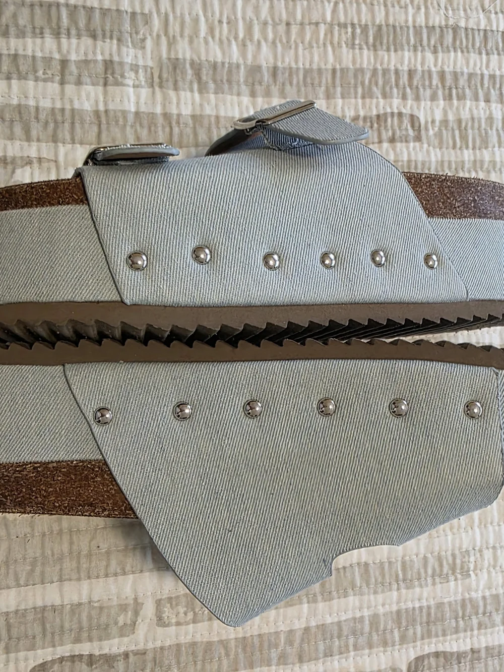 Corkys Light Blue Double-Buckle Platform Slides
